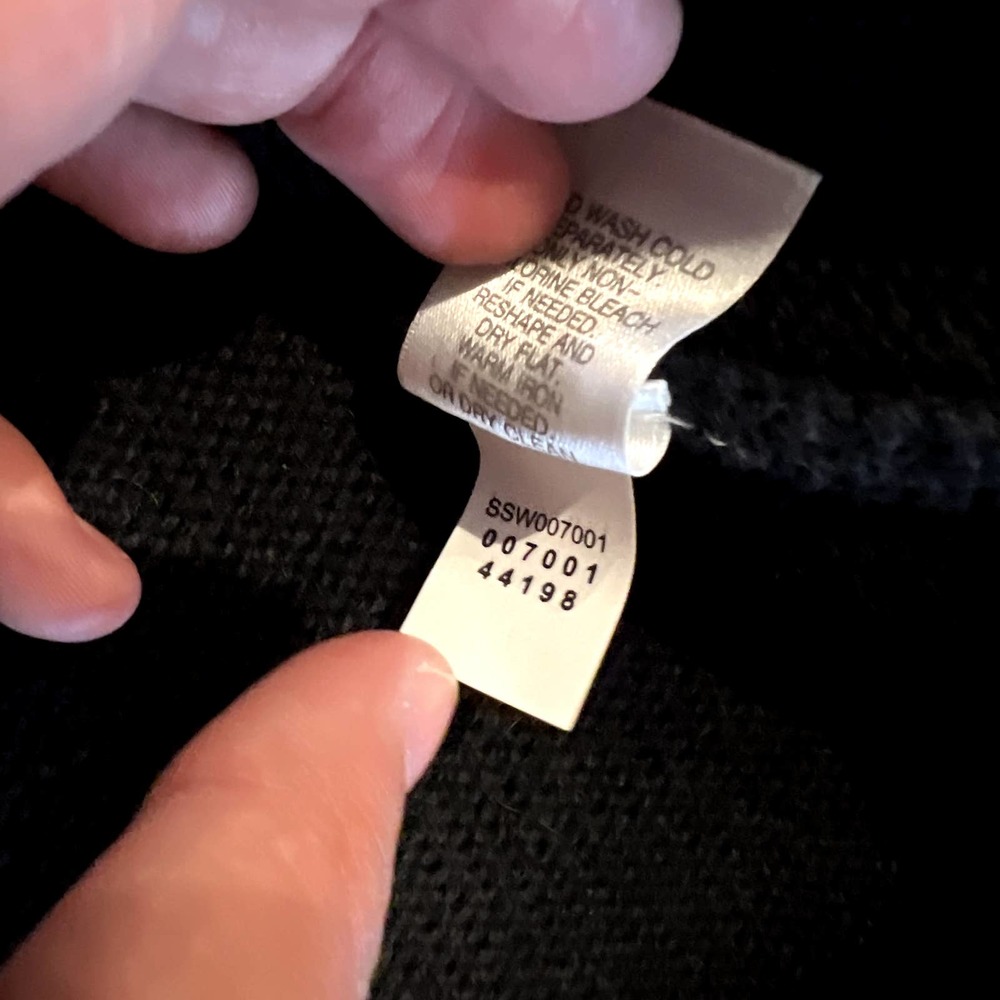 J. Jill Scottish Dog Intarsia Sweater Black Cotton Wool Blend Size Large - Picture 6 of 7